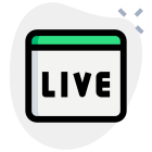 Live streaming option available on a web browser icon