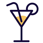 Drinks offered by hotel service as a complementary option icon