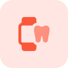 Application on smartphone to check the dental health oral hygiene reminder icon