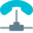 Landline phone network with multiple merge line icon