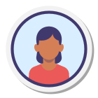 usuário-feminino-círculo-pele-tipo-2 icon