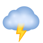 Wolke-mit-Blitz-und-Regen-Emoji icon