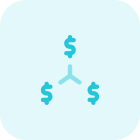 Dollar sign and finance in connection layout icon