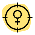 Female candidate to be hired - crosshair target icon