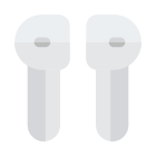 Bluetooth enabled pair of earphones to be connected wirelessly icon