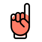 Index finger towards upside gesture isolated on a white background icon