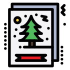 外部カード-クリスマス-フラットアートアイコン-線形カラー-フラットアートアイコン-1 icon