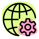Internet setting cogwheel logotype isolated on a white background icon