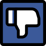 Thumbs down for online social media dislike button icon