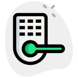 Smart locks with pass code isolated on a white background icon