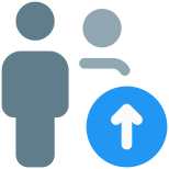 Uploading a document or file on a group with up arrow sign icon