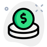 Dollar coin funds isolated on a white background icon