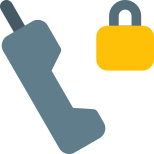 Padlock logotype and old cellular device with antenna icon