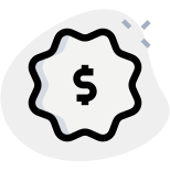 Dollar label sticker at shopping mall promotion icon