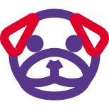Pue pug dog with short-muzzled face emoji icon