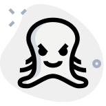 Octopus pouting facial expression emoticon shared on messenger icon