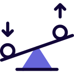 Mass of objects with forces applied on both sides icon