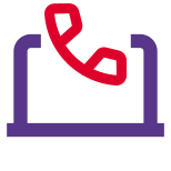 Internet telephone service connected with the hand receiver icon