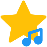 Trending chart music online with the star Logotype icon