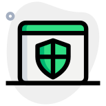 Website for online internet security and defender for antivirus icon