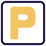 Cars traffic park area with parking sign board icon