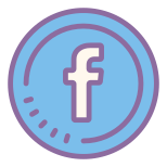 Значки Facebook в форме круга icon