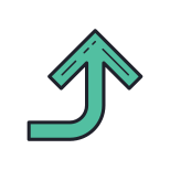 Rightward up arrow icon