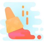 Cone de sorvete caído icon