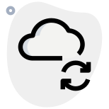Reload and syncing loop arrows on a cloud server icon