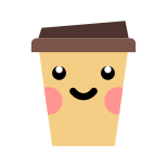 Café kawaii icon