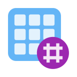 Grille d'activité avec hashtag icon