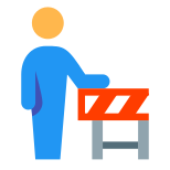 Arbeiter mit Straßensperre icon