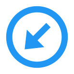 Circled Down Left Arrow icon