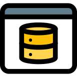 Online database on a web browser with Cloud Computing support icon