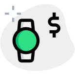 Send and receive money from smartwatch devices icon