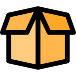 Open box for storage facility container layout icon