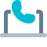 Internet telephone service connected with the laptop computer icon