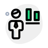 Button alignment of a word document for an businessman to adjust icon