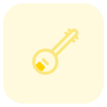 Banjo music instrument like guitar with the round Shape at bottom icon