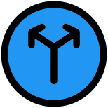 Bi-directional road signal with multiple arrows icon