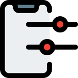 Smartphone with setting toggle layout isolated on white background icon