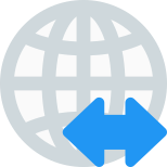 Worldwide internet connectivity with file transfer protocol icon