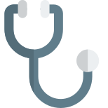Stethoscope to measure the heart rate and sound inside chest for precise diagnosis icon