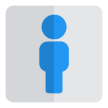 Toilet for men with male stickman logotype icon