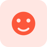 Smiley face emoji with a smile for internet messenger icon