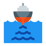 Bateau quittant le port icon