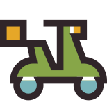 Motorcycle Delivery Single Box icon