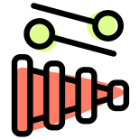 Xylophone with a stick for a melodious sound playback icon