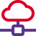 Wide infrastructure of cloud networking - connecting the world. icon