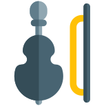 Cello like violin with a bow and string icon